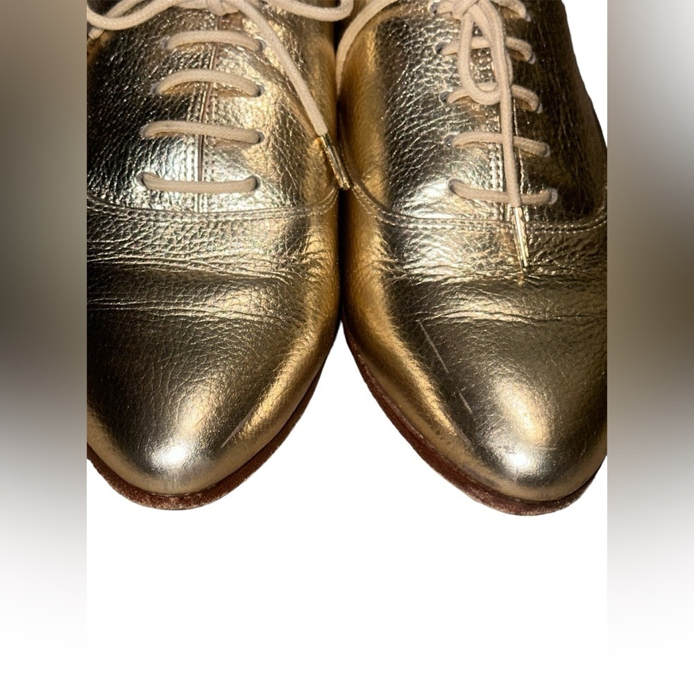 KATE SPADE Carmila Gold Oxford Leather Shoes  Size 7 1/2M - Picture 4 of 7